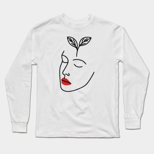 Floral Face: Nature's Elegance Long Sleeve T-Shirt